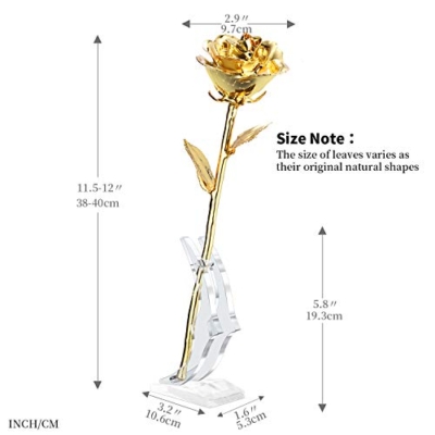 Product: MAXSPT 24K Golden Rose, Gold Dipped Rose Made from Real Rose Best Gifts for her and Great Gifts for My Wife, Golden with Stand