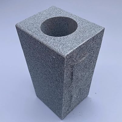 Product: Upstate Stone Works Granite Vase Tapered (5"x4"x9") Gray Cemetery Grave
