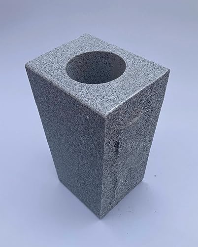 Product: Upstate Stone Works Granite Vase Tapered (5"x4"x9") Gray Cemetery Grave