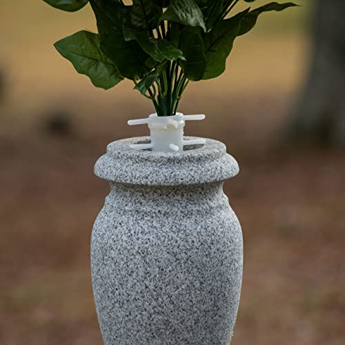 Silky Flower Store Artificial Cemetery Flowers, Sympathy Silks Red Mum White Rose Bouquet, Outdoor Grave Decorations, Non Bleed Colors, 20.5cm 4 4 Product: Sympathy Silks Artificial Cemetery Flowers – Realistic Vibrant Roses, Outdoor Grave Decorations - Non-Bleed Colors, and Easy Fit - 1 Red Mum and White Rose Bouquet