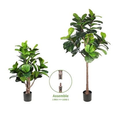 Product: ​Realead 5ft Fiddle Leaf Fig Tree Artificial - Large Fake Fig Leaf Tree with 78 Leaves - Tall Faux Plants in Plastic Nursery Pot for Modern Home Office Living Room Indoor Decor