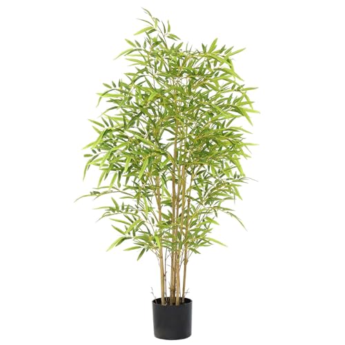 Product: 4 FT Fake Bamboo Tree, Artificial Bamboo Plants with Silk Leaves and Real Trunks, Faux Bamboo Trees for Your Home Decor