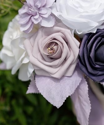 Product: BENCENTRE 7 Inch Purple Bridesmaid Bouquet for Wedding, Set of 4, Lilac Wedding Bouquet,Small Wedding Bouquet,for Marriage Proposal Party and Vintage Wedding Ceremony Anniversary,Artificial Flowers…