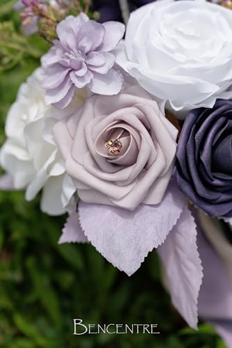 Product: BENCENTRE 7 Inch Purple Bridesmaid Bouquet for Wedding, Set of 4, Lilac Wedding Bouquet,Small Wedding Bouquet,for Marriage Proposal Party and Vintage Wedding Ceremony Anniversary,Artificial Flowers…