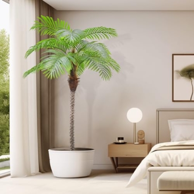 Product: AnTing Artificial Palm Trees 6.5ft Tall Fake Tree for Outside, 78in 15Leaves Large Palm Trees for Patio Pool Home Office Decor【Increased UV Protection】（2 Pack）