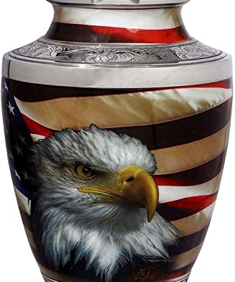 Silky Flower Store American Flag Patriotic Cremation Urn for Human Ashes, Veteran Memorial Urn, Adult Male, Police Dog K9, Army Firefighter, 20.5cm 12 12 Product: Bold & Divine American Flag Patriotic and Veteran Cremation Urns for Human Ashes Adult Male | Funeral Decorative Urn for Men, Police Dog K9, Army Firefighter