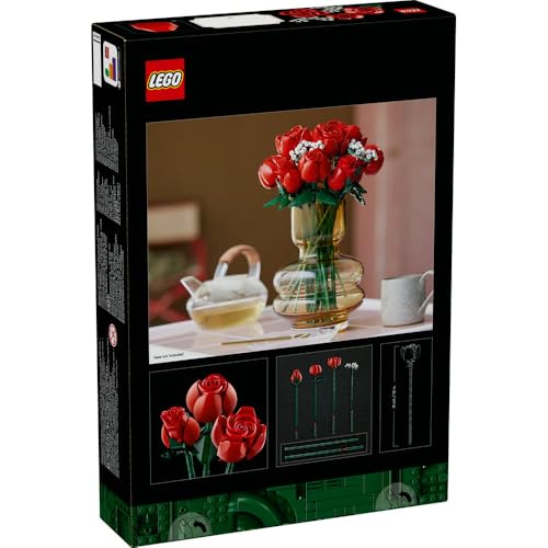 Silky Flower Store LEGO Botanicals Rosenstrauß, 12 Rosen Schleierkraut, Dekorationsset für Erwachsene, 20cm 9 9 Product: Lego 10328 Icons Rosenstrauß, 12 Rosen, 4 Zweige Schleierkraut