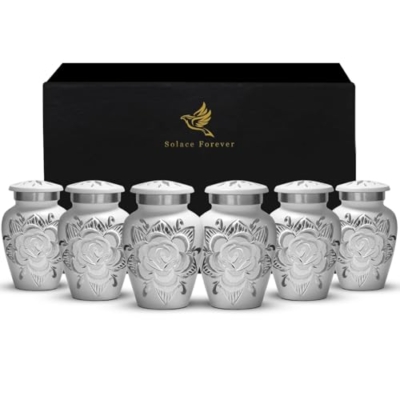 Product: Small Urns for Human Ashes Keepsake - Mini Cremation Urns Set - Honor Your Loved One with Keepsake Urn for Ashes for Women & Men - Decorative Urn for Adult Female & Male (White, Set of 6)