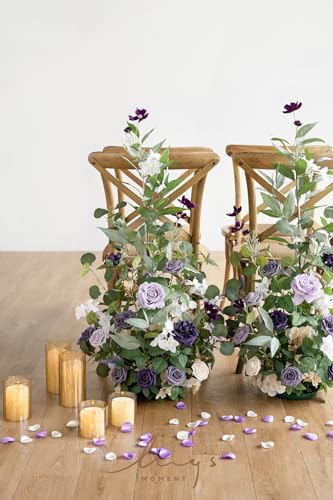 Silky Flower Store Artificial Wedding Flower Arrangements, Lilac Gold Faux Florals, Free Standing Arch Altar Decor, 41in x 22in 2 2 Product: Ling's Moment 41" Tall Free Standing Artificial Flowers Arrangements 2 pcs Wedding Arch Altar Stage Decorations Lilac Gold for Ceremony Reception Rose Fake Floral Party Outdoor Centerpieces Decor