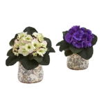 Product: Nearly Natural 8in. African Violet Artificial Plant in Floral Design Vase (Set of 2)