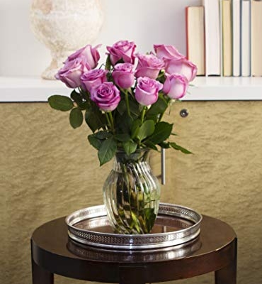 Silky Flower Store Purple Roses Bouquet, Fresh Flowers Fall Collection, Prime Next Day Delivery, Decorative Floral Arrangement 12 Stems 12 12 Product: KaBloom PRIME NEXT DAY DELIVERY - Fall Collection - Bouquet of 12 Fresh Purple Roses Fresh.Gift for Birthday, Sympathy, Anniversary, Get Well, Thank You, Valentine, Mother’s Day Fresh Flowers