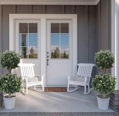 Product: BLONYUVC 3Ft-35'' Artificial Boxwood Double Ball Topiary Trees,2PACK Faux Topiaries Tree Store Garden Indoor&Outdoor for Porch Home Decor