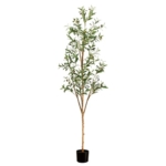 Product: Nearly Natural 6FT Tall Silk Faux Olive Tree for Home and Office Decor, Fake Potted Tree with Natural Wood Trunk, Realistic Branches and Lifelike Fruits