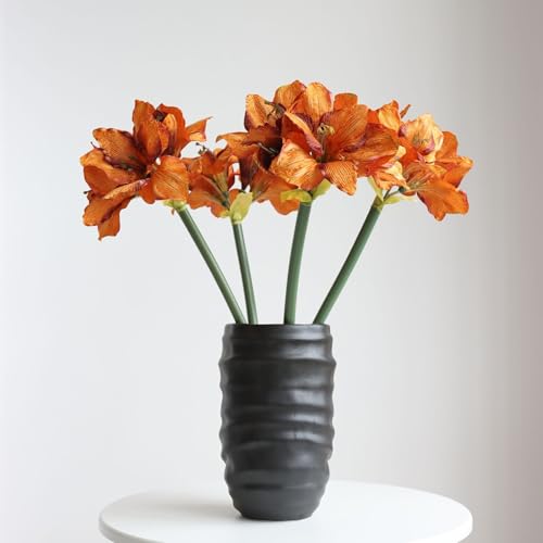 Product: FJELLROSE Artificial Greenery for decorat, 5 Branchs 29.5"(Overall Length) Huge Silk Amaryllis Artificial Faux Flower，Minimalist Style Artificial Faux Flower,for Home Decor Flower,Gifts(Blue)