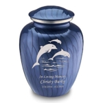 Product: Geturns Embrace Adult Personalized Dolphin Cremation Urns for Human Ashes I Large Pearl Cobalt Blue Funeral Urn for Men and Women I 200 lbs