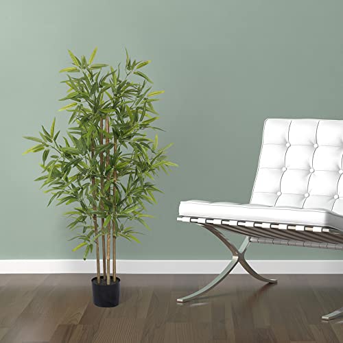 Product: Softflame 4ft Bamboo Artificial Tree, Faux Bamboo Plant, Real Touch Technology, Artificial Plant with 4 Trunks, Ideal for Home Office Indoor Decoration