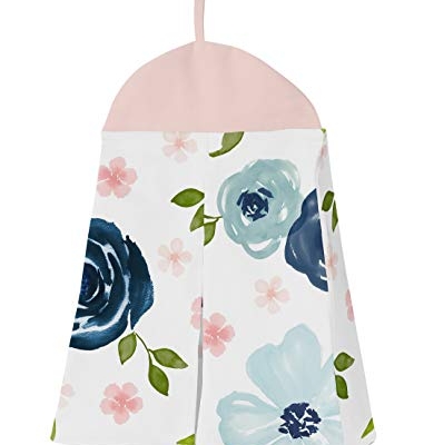 Product: Sweet Jojo Designs 4-Piece Baby Crib Bedding Set (Pink/Blue Boho Floral) for Girls, Infants/Nursery incl. Blanket, Fitted Sheet, Skirt, Diaper Stacker (Watercolor, Rose, Polka Dot, Shabby Chic, Navy)