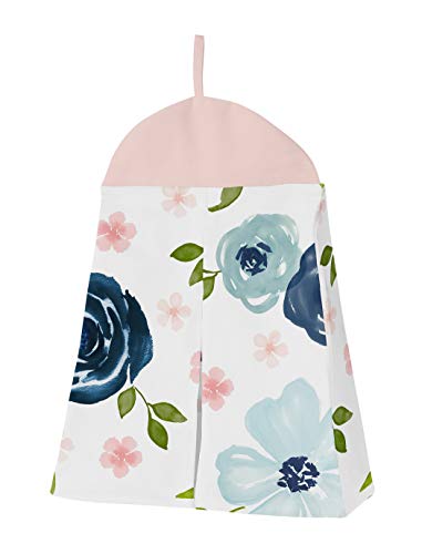 Product: Sweet Jojo Designs 4-Piece Baby Crib Bedding Set (Pink/Blue Boho Floral) for Girls, Infants/Nursery incl. Blanket, Fitted Sheet, Skirt, Diaper Stacker (Watercolor, Rose, Polka Dot, Shabby Chic, Navy)