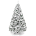 Product: Best Choice Products Artificial Christmas Tree, 6ft Unlit Snow Flocked Design Pine Tree, Full Appearance Snowy w/Easy Assembly, Metal Stand