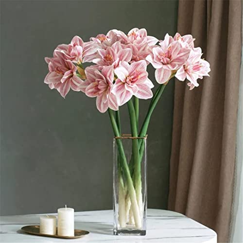 Silky Flower Store Artificial Amaryllis Flower, PU Fake Flowers, Spring Wedding Table Decoration, Realistic Faux Floral Stem 32.5cm 2 2 Product: DCYEQRQ Artificial Flowers,Spring Decorations, Artificial Amaryllis FlowerHome Table Wedding Decoration PU Fake Flowers