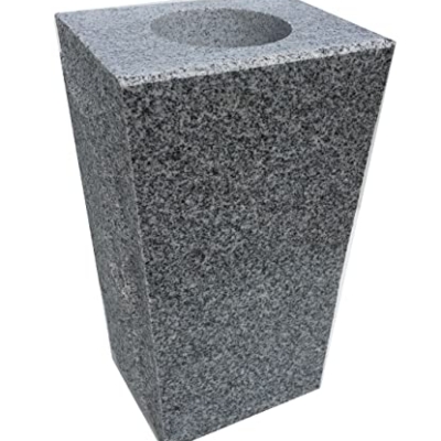 Product: Upstate Stone Works Granite Vase Tapered (5"x4"x9") Gray Cemetery Grave