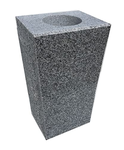 Product: Upstate Stone Works Granite Vase Tapered (5"x4"x9") Gray Cemetery Grave