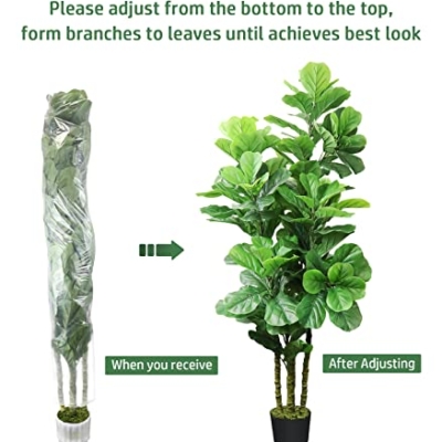 Product: LOVMOR 6ft Artificial Tree Indoor with Woven Seagrass Plant Basket, Artificial Fiddle Leaf Fig Tree Fake Tree Faux Plant Indoor for Living Room Office Floor Home Decor (70 in)