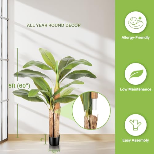 Product: FEELEAD 5ft Faux Olive Tree – Artificial Olive Tree with Natural Look, Olive Trees Artificial Indoor Decor for Home, Office, Living Room