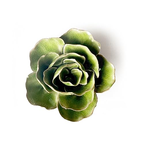 Product: CHIVE ‘Coral’ Artificial Plant — Beautiful, Decorative Ceramic Flower — Unique Tablescape Piece — Small Set of 3 (Green Lotus, Teal Lotus, Green Ranunculus)