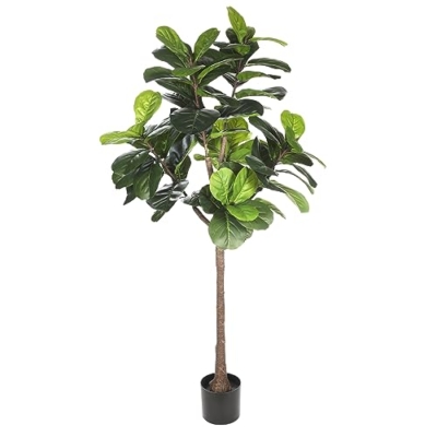 Product: Realead 5ft Fiddle Leaf Fig Tree Artificial - Large Fake Fig Leaf Tree with 78 Leaves - Tall Faux Plants in Plastic Nursery Pot for Modern Home Office Living Room Indoor Decor