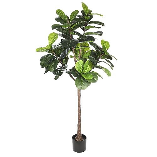 Product: ​Realead 5ft Fiddle Leaf Fig Tree Artificial - Large Fake Fig Leaf Tree with 78 Leaves - Tall Faux Plants in Plastic Nursery Pot for Modern Home Office Living Room Indoor Decor