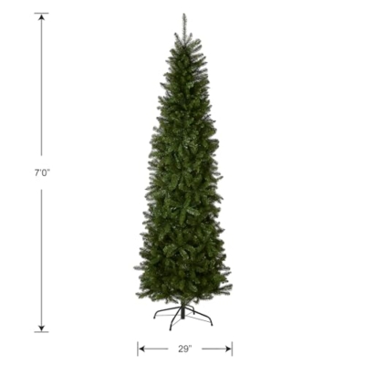 Silky Flower Store National Tree Company Green Kingswood Fir Artificial Slim Christmas Tree, 7 Feet, 29 inch base diameter 11 11 Product: National Tree Company Artificial Slim Christmas Tree, Green, Kingswood Fir, Includes Stand, 7 Feet