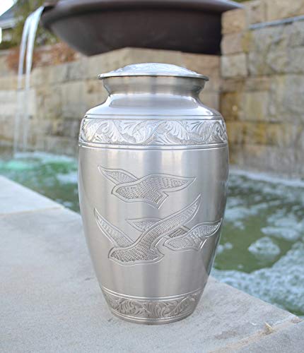 Product: Peaceful Freedom Elegant Cremation Urn Handcrafted Brass Funeral Tribute