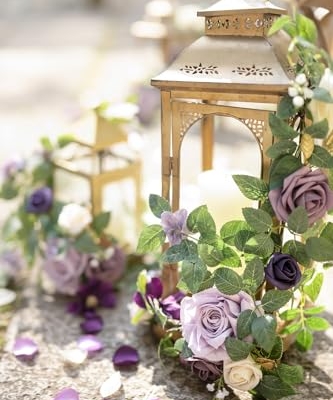 Silky Flower Store Artificial Flower Garland Lilac Lantern, Light Purple Wedding Aisle Decor, Faux Floral Centerpiece, 1.8ft x 6, 10.8ft 8 8 Product: Ling's Moment 6Pack 1.8ft Artificial Flowers Garland Lilac Lantern Flower Centerpieces Light Purple Wedding Aisle Decor Chair Arch Floral for Reception Pew Signs DIY Table Wall Window Decoration