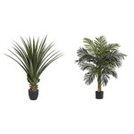 Product: Nearly Natural 4' Spiked Agave Plant, Green 5357 4ft. Golden Cane Palm Tree,Green