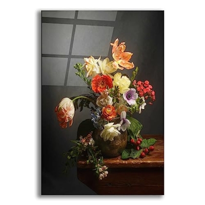 Product: Epic Art 'A Study On Tulips' by Leah McLean Acrylic Glass Wall Art, 16"x24"