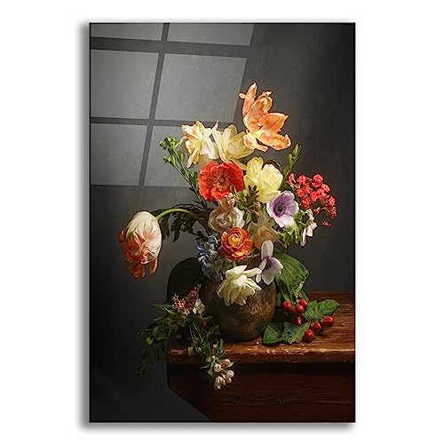 Product: Epic Art 'A Study On Tulips' by Leah McLean Acrylic Glass Wall Art, 16"x24"