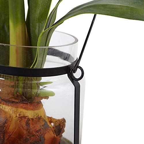 Silky Flower Store Nearly Natural Red Amaryllis Floral Arrangement with Vase, Artificial Crystal Pot Decor, 15 in x 15 in x 24 in 2 2 Product: Nearly Natural Amaryllis with Vase Floral Decor, 24", Red, 15 in x 15 in x 24 in