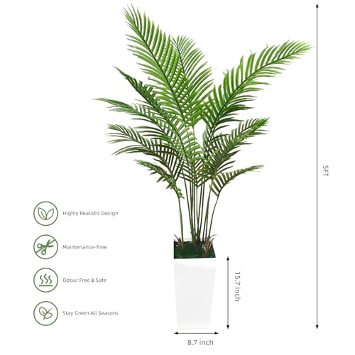 Product: Artificial Palm Tree 5FT,Fake Tree in Pot Faux Tropical Palm Plant for Home Office Living Room Decor Outdoor Indoor (Palm Tree)