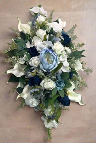 Silky Flower Store Artificial Baby Breath Flowers, White Funeral Flowers, Blue Coffin Topper Memorial Grave Decorations, 32.5cm 2 2 Product: EWGFDEMN Artificial Baby Breath Flowers - Elegant White Funeral Flowers & Blue Coffin Topper for Memorial Grave Decorations