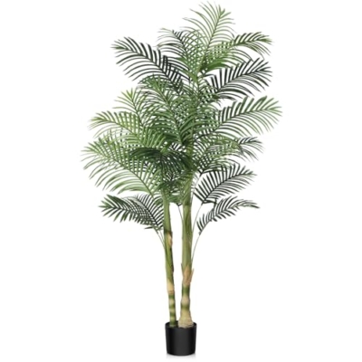 Product: Kazeila Artificial Plants Indoor - 6FT Fake Golden Cane Palm Tree with Dense Lifelike Foliage - Perfect for Home, Office & Apartment Decor