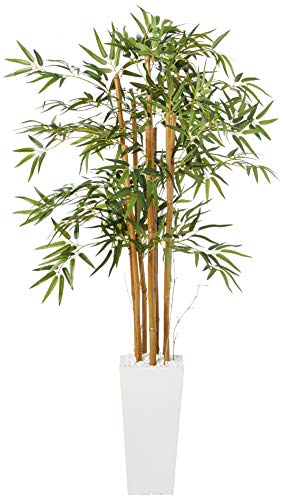 Product: Nearly Natural 5812 5’ Bamboo Artificial Tree in White Tower Planter, Green