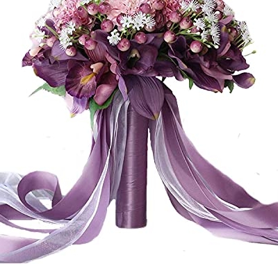 Silky Flower Store Artificial Silk Hydrangea Iris Rose Wedding Bouquet, Handmade Romantic Bridal Bouquet, 28cm 7 7 Product: KOMFGT Handmade Romantic Wedding Bouquet, Bridal Bouquet Artificial 3Pc Set Silk Wedding Bouquet Artificial Hydrangea Iris Rose Wedding Flowers, Bridal Holding Bouquets