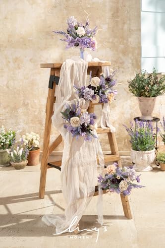 Silky Flower Store Purple Bridesmaid Bouquet Set of 4, Lavender Artificial Wedding Flowers, Silk Foam Posy, 7 Inch 3 3 Product: Ling's Moment Artificial Flowers Purple Bridesmaid Bouquet Set of 4, Lavender Wedding Flowers Bouquets for Bridesmaids, 7 Inch Bridal Bouquets for Bridesmaids, Wedding, etc