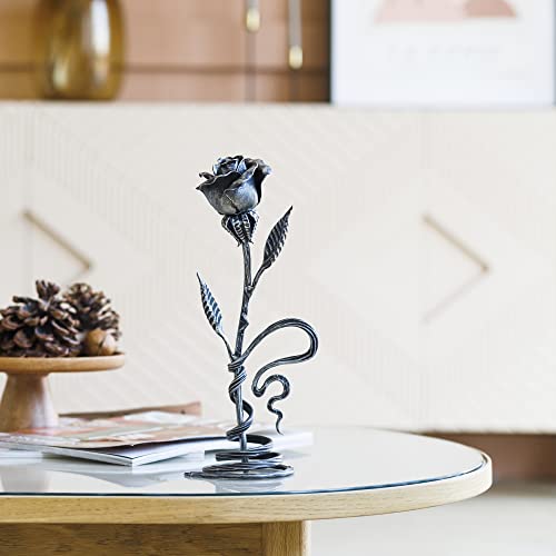 Silky Flower Store Hand Forged Metal Rose Iron Anniversary Flower, Decorative Stand, Wedding Gift for Her, 29cm 4 4 Product: Hand Forged Metal Rose - Iron Anniversary Flower with Decorative Stand - 6th/11th Year Wedding Gift for Her