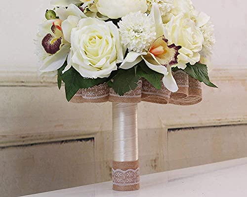 Silky Flower Store Handmade Bridal Artificial Silk Bouquet, Hydrangea Iris Rose Berries Wedding Bouquet, 28cm x 27cm 7 7 Product: GQYPHFRY Handmade Romantic Wedding Bouquet, Bridal Bouquet Artificial 3Pc Set Silk Wedding Bouquet Artificial Hydrangea Iris Rose Wedding Flowers, Bridal Holding Bouquets