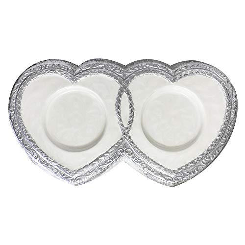 Silky Flower Store Urns for Human Ashes, Companion Funeral Cremation Urn for Two Adults, Pearl White Enamel Heart Base, 32.5cm 2 2 Product: Urns for Human Ashes, Funeral Cremation Companion Urns for Two Adults