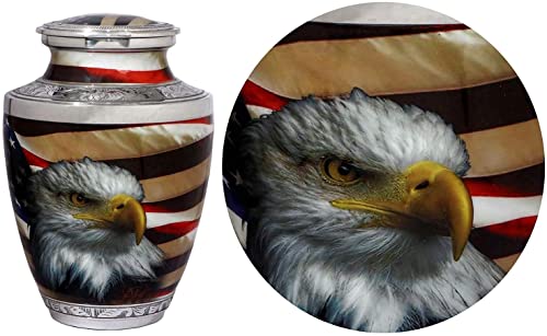 Silky Flower Store American Flag Patriotic Cremation Urn for Human Ashes, Veteran Memorial Urn, Adult Male, Police Dog K9, Army Firefighter, 20.5cm 4 4 Product: Bold & Divine American Flag Patriotic and Veteran Cremation Urns for Human Ashes Adult Male | Funeral Decorative Urn for Men, Police Dog K9, Army Firefighter