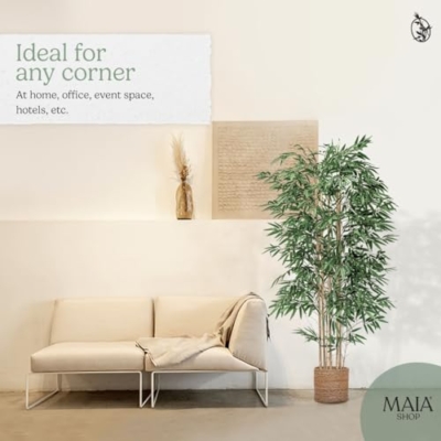 Silky Flower Store Artificial Bamboo Tree Plant, Faux Indoor Floor Plant, House Office Home Décor, 71in 15 15 Product: Maia Shop 71in Artificial Bamboo Tree Plant for House, Apartment or Office – Realistic Fake Indoor Plants for Living Room, Bedroom, Bathroom, Entryway or Patio – Faux Greenery for Home Décor