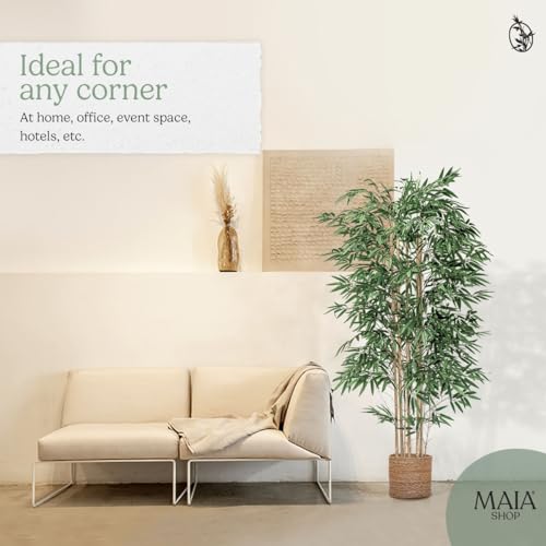 Silky Flower Store Artificial Bamboo Tree Plant, Faux Indoor Floor Plant, House Office Home Décor, 71in 6 6 Product: Maia Shop 71in Artificial Bamboo Tree Plant for House, Apartment or Office – Realistic Fake Indoor Plants for Living Room, Bedroom, Bathroom, Entryway or Patio – Faux Greenery for Home Décor
